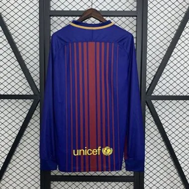 17-18 Barcelona Home Retro Long Sleeve Kit Vintage Shirt