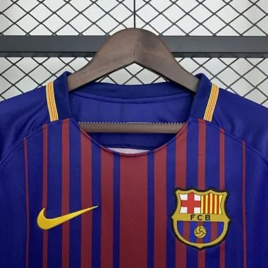 17-18 Barcelona Home Retro Long Sleeve Kit Vintage Shirt