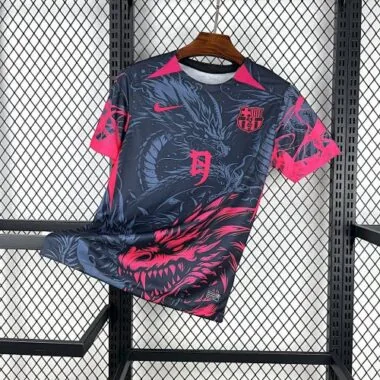 25-26 Barcelona Red Dragon Special Edition T-Shirt Football Apparels Soccer
