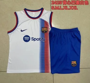 24-25 Barcelona White Vest Kit Soccer