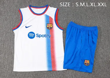 24-25 Barcelona White Vest Kit Soccer