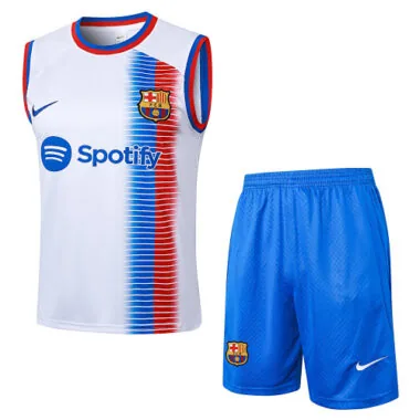 24-25 Barcelona White Vest Kit Soccer