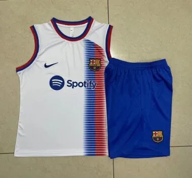 24-25 Barcelona White Vest Kit Soccer