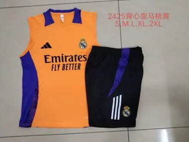 24-25 Real Madrid Yellow Vest Kit Soccer