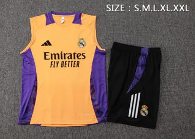 24-25 Real Madrid Yellow Vest Kit Soccer