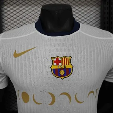 24-25 Barcelona Home White Kit Derby Player Version Soccer AAAAJersey