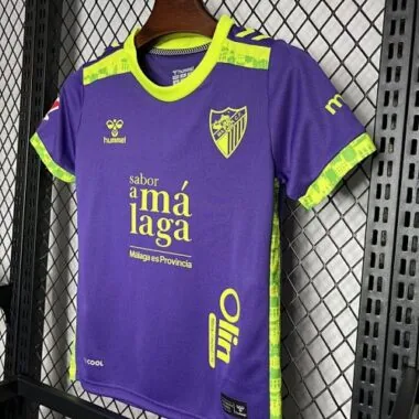 24-25 Malaga Away Kid Kits Youth Apparels Football