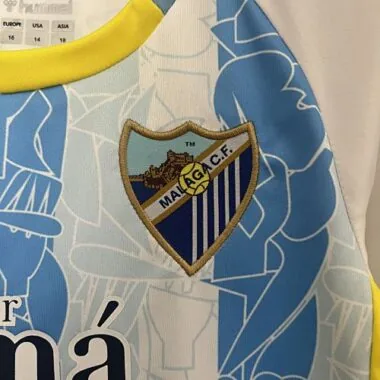24-25 Malaga Home Kid Kits Youth Apparels Football