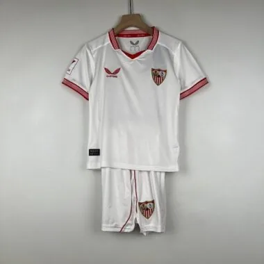 23-24 kids Sevilla home size 16-28 football t-shirt