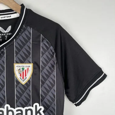 23-24 Kids Goalkeeper Athletic Bilbao Black size 16-28 Soccer Jerseys