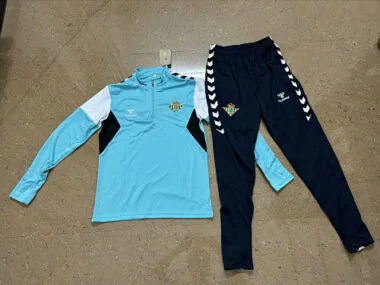 23-24 Real Betis Long Sleeve Tracksuit Blue Training Suits Football