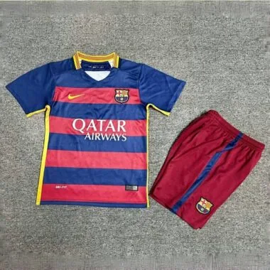15-16 Barcelona Home Retro Kid Kits Youth Apparels Sport AAAAJersey Yupoo