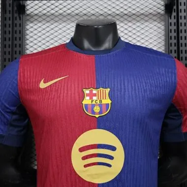 24-25 Barcelona Home Kit Without Sponsor Text Player Version Shirt Sport