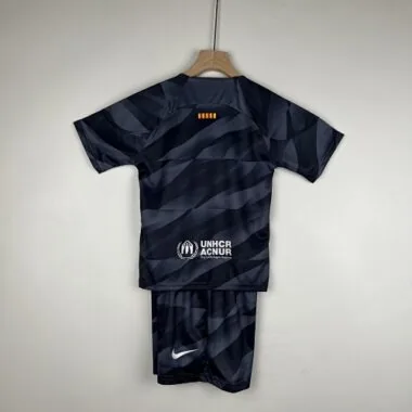 23-24 Kids Goalkeeper Barcelona Black Size 16-28