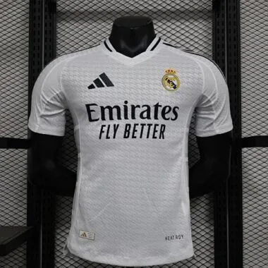 24-25 Real Madrid Home Kit Player Version Shirt With All Kind of Badges Soccer