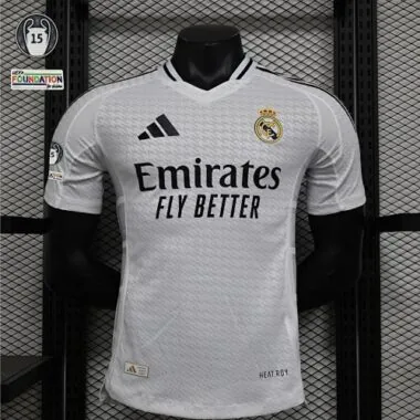24-25 Real Madrid Home Kit Player Version Shirt With All Kind of Badges Soccer