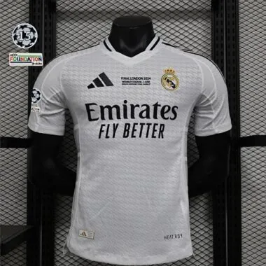 24-25 Real Madrid Home Kit Player Version Shirt With All Kind of Badges Soccer