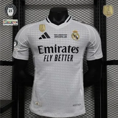 24-25 Real Madrid Home Kit Player Version Shirt With All Kind of Badges Soccer