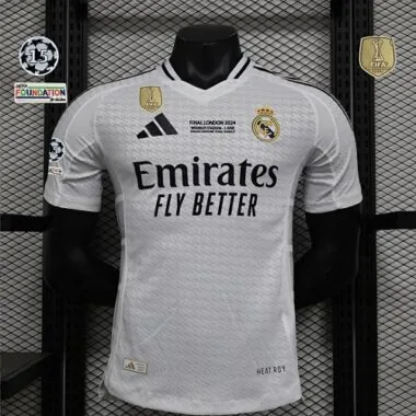 24-25 Real Madrid Home Kit Player Version Shirt With All Kind of Badges Soccer