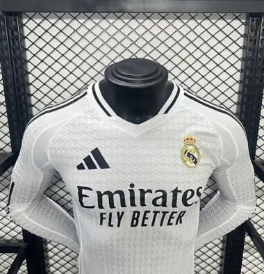 24-25 Real Madrid Home Long Sleeve Kit Player Version Shirt Best