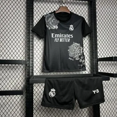 24-25 Real Madrid Y3 Kid Kits Black Youth Apparels