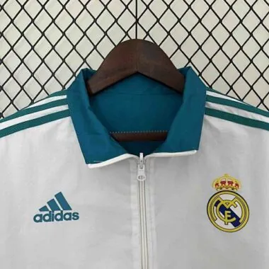 23-24 Real Madrid Trench Coat Reversible White&Blue Double-Sides Jacket AAAAJersey Yupoo
