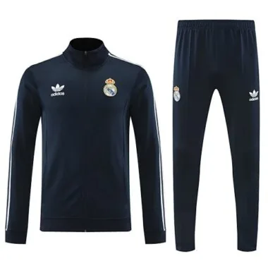 24-25 Real Madrid Long Sleeve Kits Black Jacket Suits Soccer Jerseys Yupoo