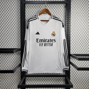 24-25 Real Madrid Home Kit Long Sleeve Shirt Soccer Jerseys Yupoo