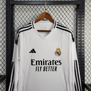 24-25 Real Madrid Home Kit Long Sleeve Shirt Soccer Jerseys