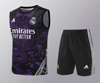 24-25 Real Madrid Purple Dragon Training Vest Kits(Top+Shorts) Football Replicas Yupoo