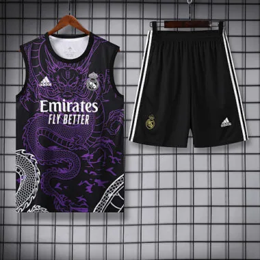 24-25 Real Madrid Purple Dragon Training Vest Kits(Top+Shorts) Football