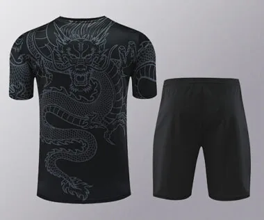 24-25 Real Madrid Dragon Black Training Kits(Top+Shorts) Football