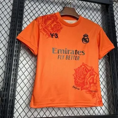 24-25 Real Madrid Y3 Kid Kits Orange Children Sets Football