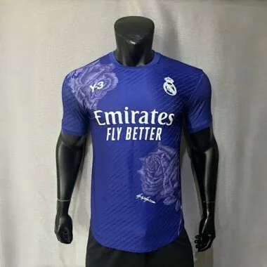 23-24 Real Madrid Y3 Blue Kit Player Version Shirt Jersey Supplier Yupoo