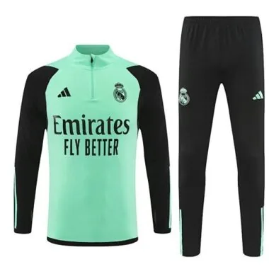 23-24 Real Madrid Long Sleeve Tracksuit Green Training Suits Jersey Supplier Yupoo