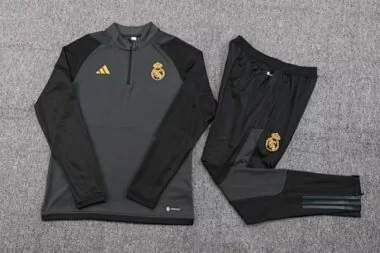 23-24 Real Madrid Long Sleeve Kits Black Training Suit Football Jerseys