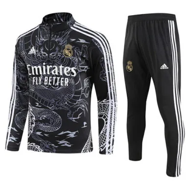 23-24 Real Madrid Long Sleeve Dragon Special Edition Black Training Suits Soccer Jerseys Yupoo