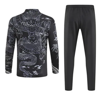23-24 Real Madrid Long Sleeve Dragon Special Edition Black Training Suits Soccer Jerseys