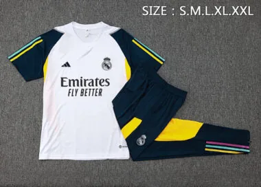 23-24 Real Madrid Short Sleeve Kits White Training Suits Soccer Jerseys Yupoo