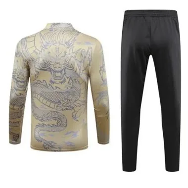 23-24 Real Madrid Long Sleeve Kits Yellow Dragon Special Training Suits Soccer Jerseys