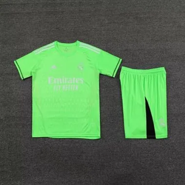 23-24 Real Madrid Goalkeeper Kits Short Sleeve Green Suits Soccer Jerseys