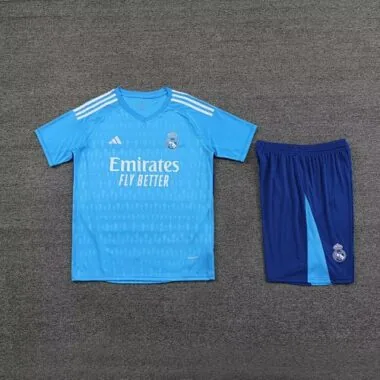 23-24 Real Madrid Goalkeeper Kits Short Sleeve Blue Suits Soccer Jerseys Yupoo