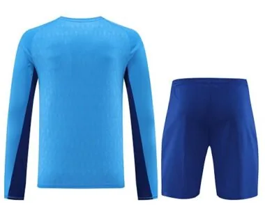 23-24 Real Madrid Goalkeeper Kits Long Sleeve Blue Suits Soccer Jerseys