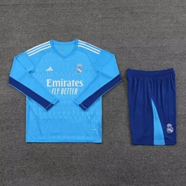 23-24 Real Madrid Goalkeeper Kits Long Sleeve Blue Suits Soccer Jerseys