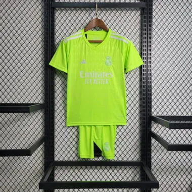 23-24 Real Madrid Kids Green Goalkeeper Kits Soccer Jerseys Yupoo