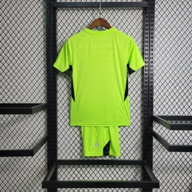 23-24 Real Madrid Kids Green Goalkeeper Kits Soccer Jerseys