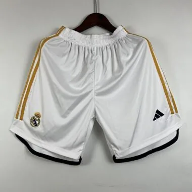 23-24 Real Madrid Home Shorts White Pants Cheap Football Kit