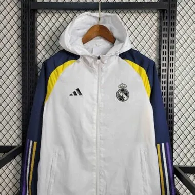23-24 Real Madrid White Windbreaker New Jackets Soccer Jerseys