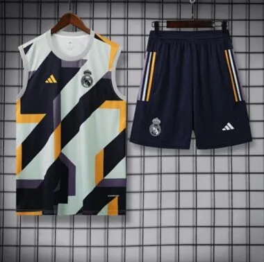 23-24 Real Madrid Training Suits Black&Gray Sleeveless Kit Soccer Jerseys Yupoo