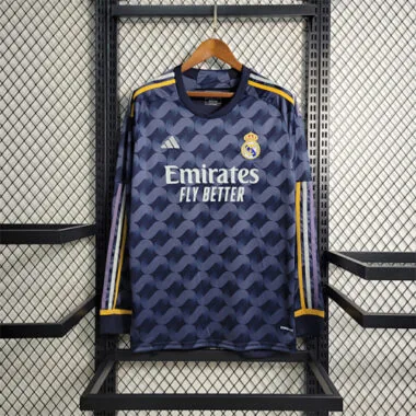 23-24 Real Madrid away long sleeved size S-3XL Soccer Jersey